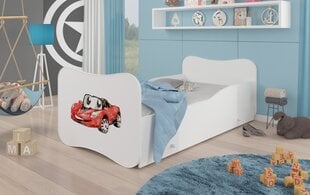 Voodi ADRK Furniture Gonzalo Red Car, 140x70 cm, valge hind ja info | Lastevoodid | hansapost.ee