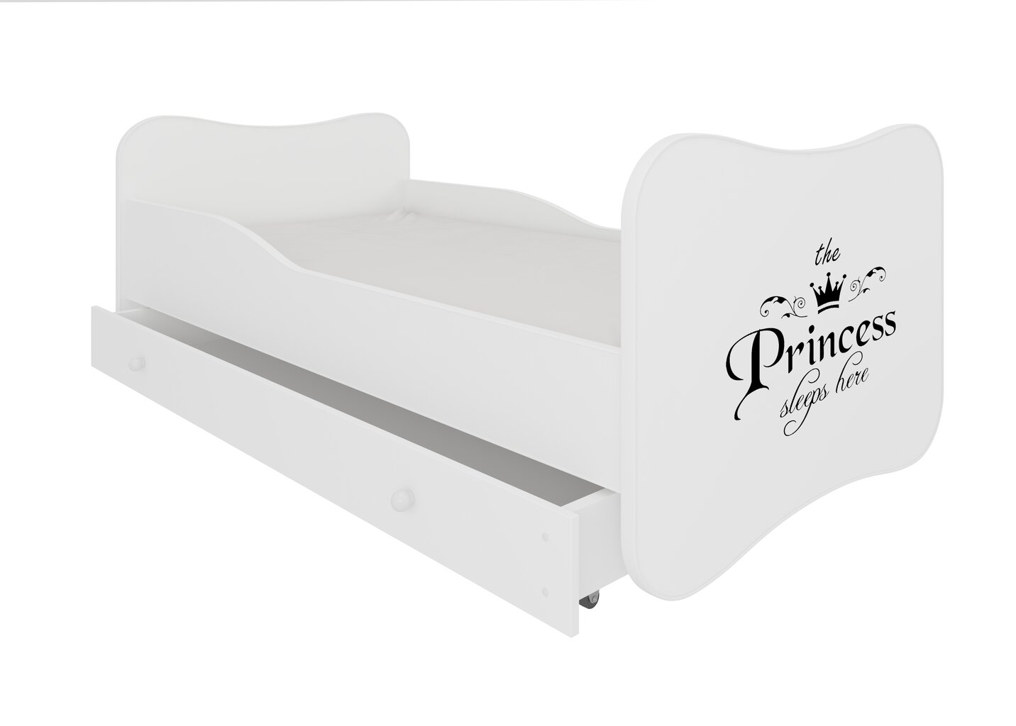 Voodi ADRK Furniture Gonzalo Princess Black, 140x70 cm, valge hind ja info | Lastevoodid | hansapost.ee