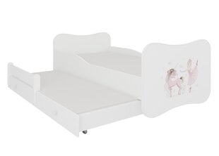 Voodi ADRK Furniture Gonzalo Ballerina with Unicorn, 140x70 cm, valge цена и информация | Детские кровати | hansapost.ee