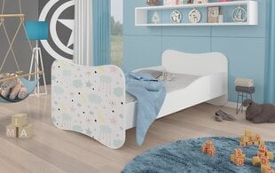 Voodi ADRK Furniture Gonzalo Galaxy, 140x70 cm, valge hind ja info | Lastevoodid | hansapost.ee