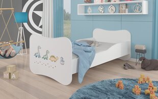 Voodi ADRK Furniture Gonzalo Dinosaurs, 140x70 cm, valge цена и информация | Детские кровати | hansapost.ee