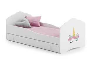 Voodi ADRK Furniture Casimo Unicorn, valge цена и информация | Детские кровати | hansapost.ee