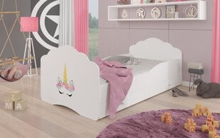 Voodi ADRK Furniture Casimo Unicorn, valge цена и информация | Детские кровати | hansapost.ee