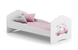 Voodi ADRK Furniture Casimo Cat in a Car, valge цена и информация | Детские кровати | hansapost.ee