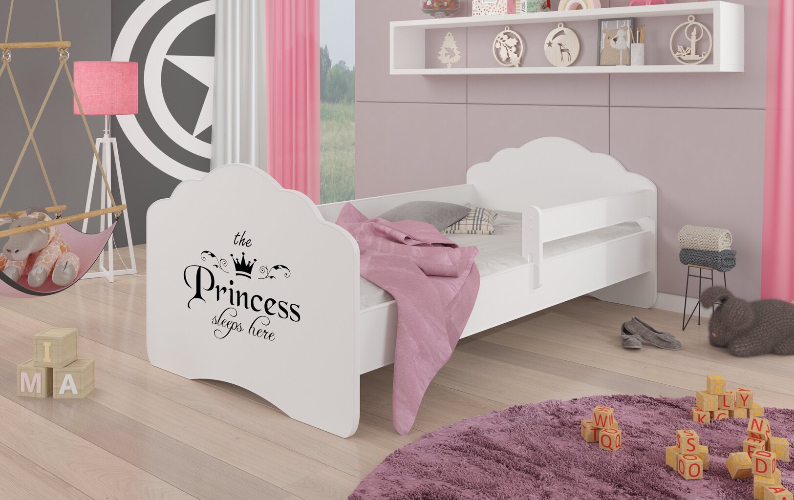 Voodi ADRK Furniture Casimo Barrier Princess Black, valge цена и информация | Lastevoodid | hansapost.ee