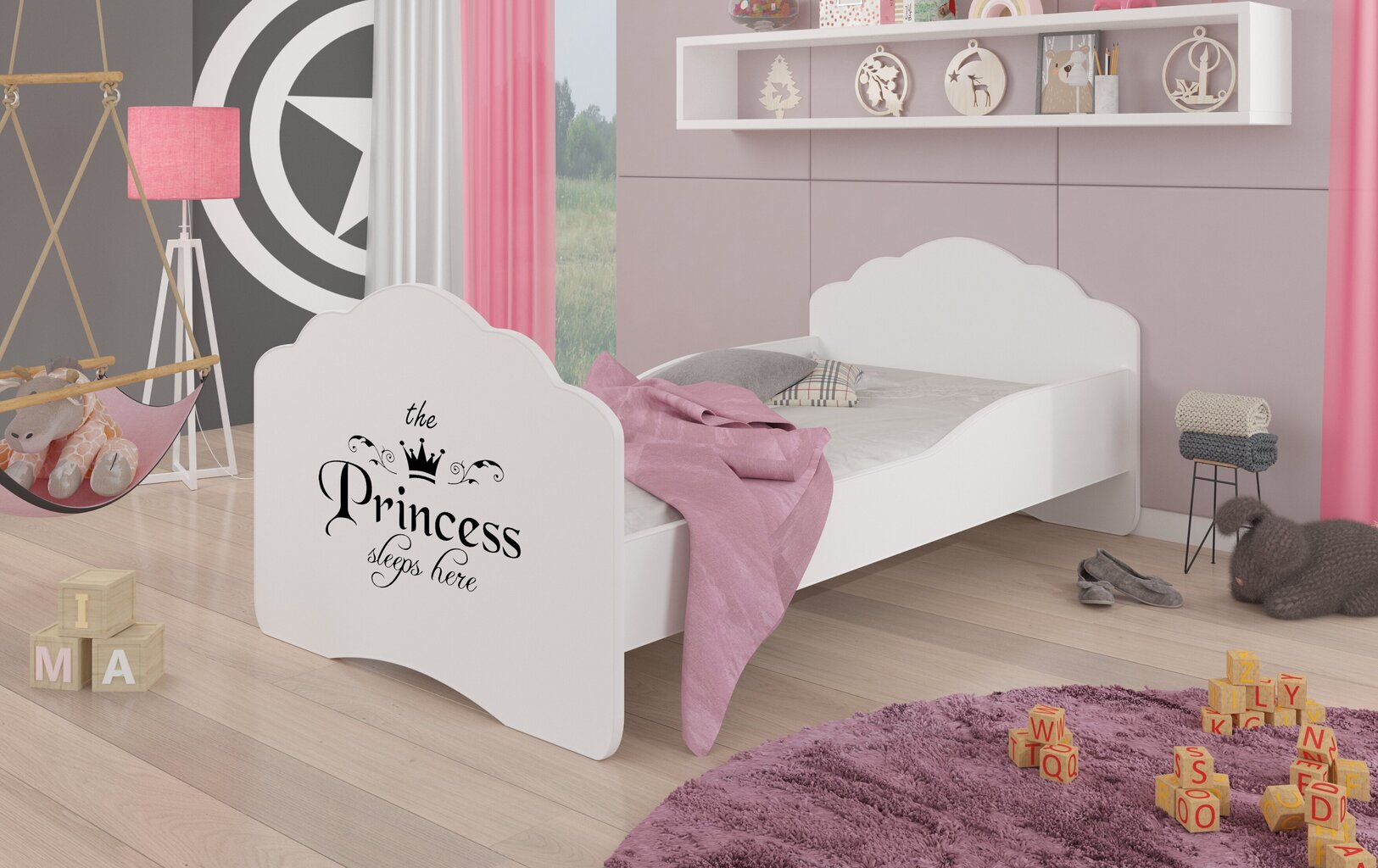 Voodi ADRK Furniture Casimo Princess Black, valge цена и информация | Lastevoodid | hansapost.ee