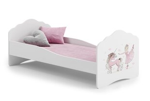 Voodi ADRK Furniture Casimo Ballerina with Unicorn, 160x80 cm, valge цена и информация | Детские кровати | hansapost.ee
