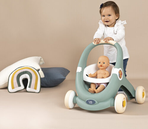 Smoby Little Walker 3in1 Pusher Interactive Stroller hind ja info | Beebide mänguasjad | hansapost.ee