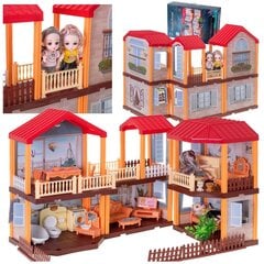 Кукольный домик с подсветкой, мебелью и куклами цена и информация | Игрушки для девочек | hansapost.ee