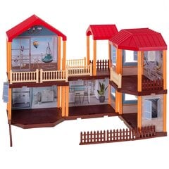 Кукольный домик с подсветкой, мебелью и куклами цена и информация | inna Товары для детей и младенцев | hansapost.ee