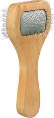 Мягкая щетка Trixie, двухсторонняя, дерево-металл, с металлическими зубьями, 6x13 см цена и информация | Средства по уходу за животными | hansapost.ee