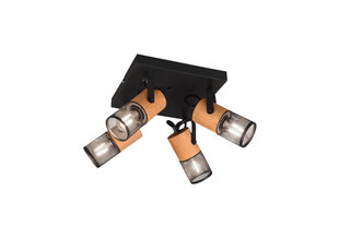 Точечный светильник Tosh, 4-х компонентный, E27, черный матовый цена и информация | Потолочные светильники | hansapost.ee