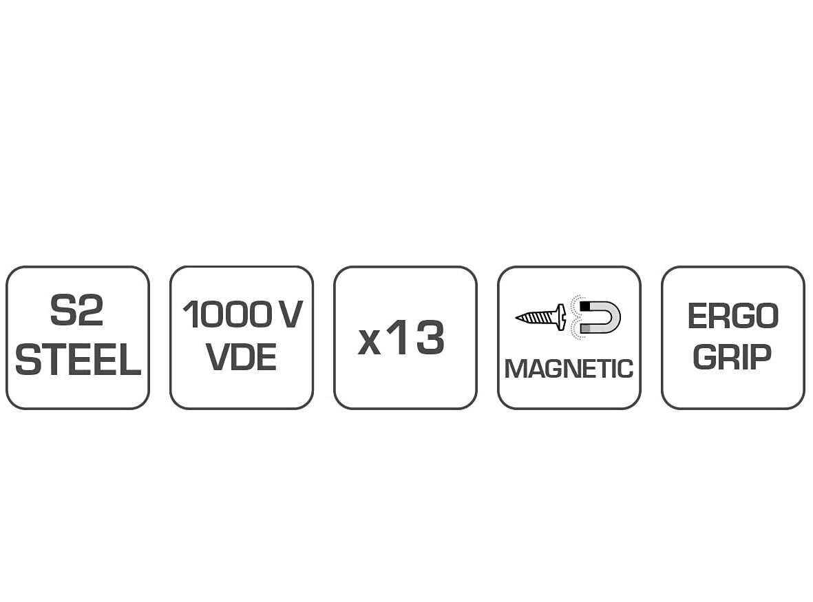 Dielektrilise kruvikeeraja komplekt 1000 V, 13 pr. Hoegert, HT1S997 hind ja info | Käsitööriistad | hansapost.ee