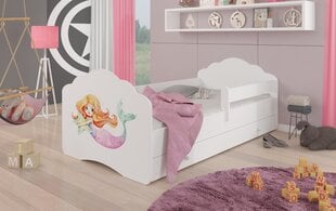 Voodi ADRK Furniture Casimo Barrier Mermaid with a Star, valge цена и информация | Детские кровати | hansapost.ee