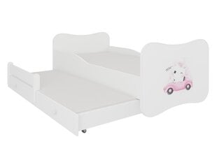 Voodi ADRK Furniture Gonzalo Cat in a Car, 140x70 cm, valge цена и информация | Детские кровати | hansapost.ee