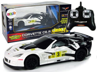 Kaugjuhtimispuldiga sportauto Corvette C6.R, 2,4 G, 1:24, valge hind ja info | Mänguasjad poistele | hansapost.ee