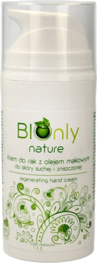 Taastav kätekreem mooniõliga BIOnly BIOnly Nature, 100ml цена и информация | Kehakreemid, kehaõlid ja losjoonid | hansapost.ee