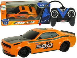 Sportauto koos kaugjuhtimispuldiga 1:24, oranž цена и информация | Игрушки для мальчиков | hansapost.ee