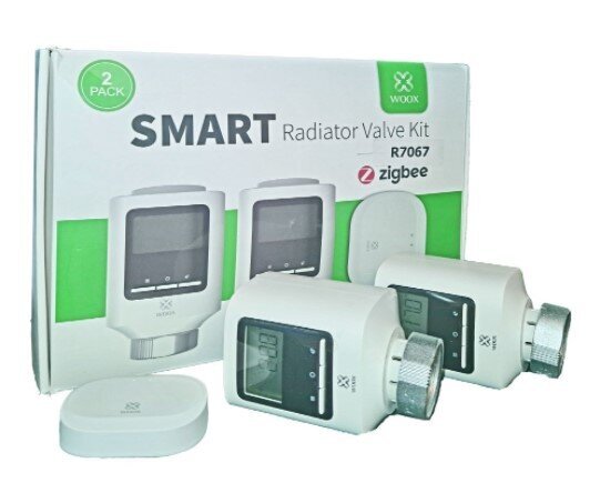 Radiaatori termoventiilide komplekt ZigBee Tuya, 2 x pead + ZigBee - WiFi sild (Bridge), Woox цена и информация | Põrandaküte | hansapost.ee