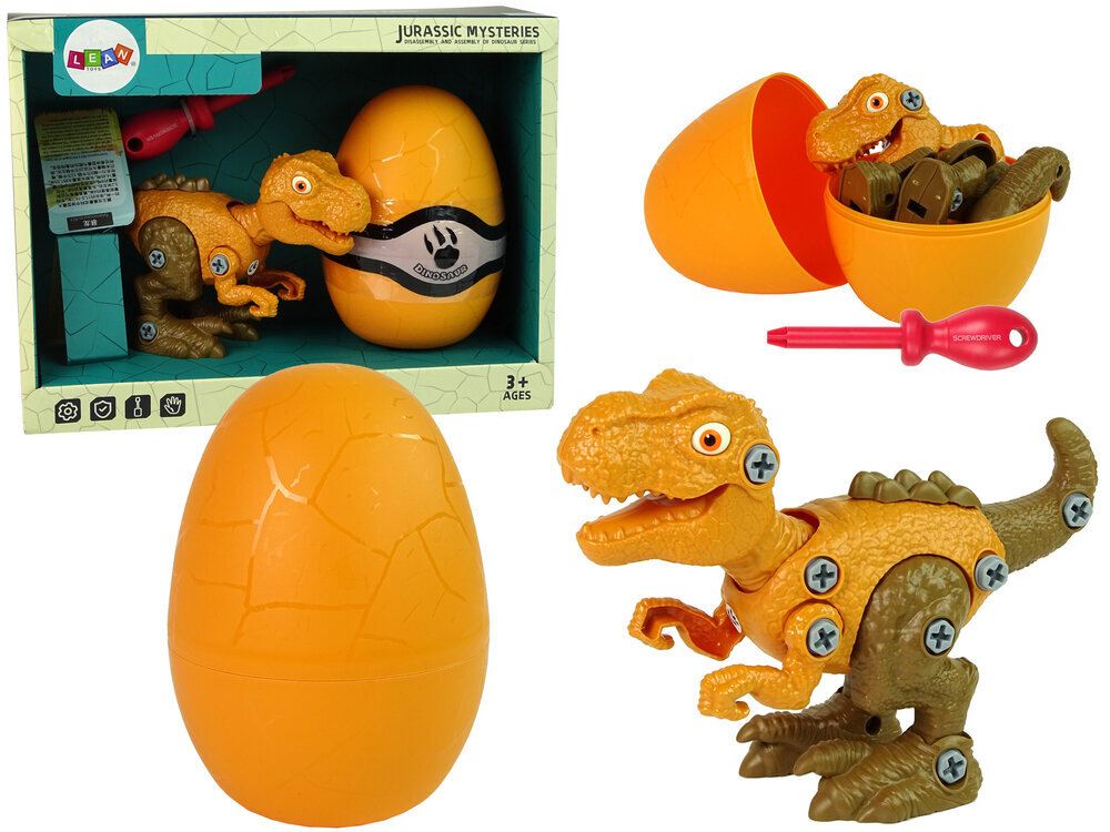 Ehituskomplekt - dinosaurus Türannosaurus Rex koos munaga, oranž цена и информация | Mänguasjad poistele | hansapost.ee