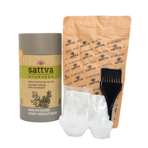 Taimne tume hele tuhavärvi juuksevärv Dark Ash Blond Sattva Ayurveda, 150g цена и информация | Juuksevärvid | hansapost.ee