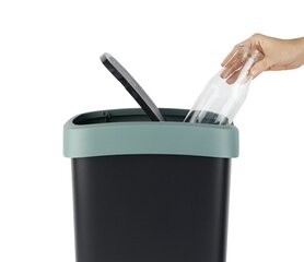 Контейнер для мусора Rotho Swing Twist, 25 л, черного цвета с зеленым декором цена и информация | Мусорные баки | hansapost.ee