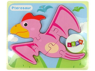 Puidust pusle Dinosaurus, roosa/sinine цена и информация | Развивающие игрушки для детей | hansapost.ee