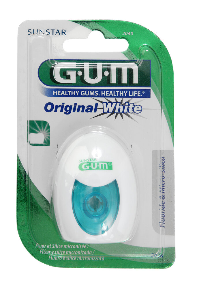Hambaniit Original White 30m (valgendav) GUM® (2040) цена и информация | Hambaharjad, hampapastad ja suuloputusvedelikud | hansapost.ee