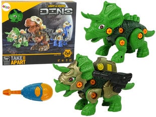Разборный динозавр Triceratopsas со звуковыми и световыми эффектами, желтый цена и информация | Игрушки для мальчиков | hansapost.ee