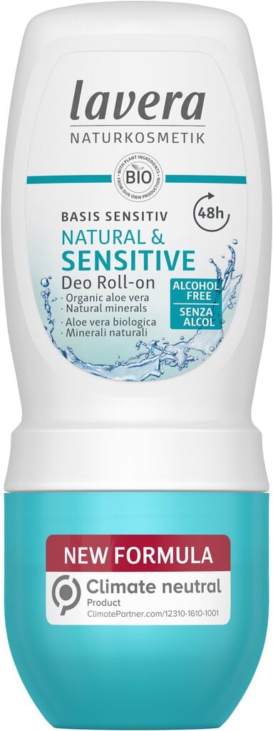 Rulldeodorant Lavera Basis Sensitive, 50 ml цена и информация | Deodorandid | hansapost.ee