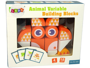 Креативный деревянный 3D пазл для детей Lean Toys оранжевая лиса цена и информация | Игрушки для девочек | hansapost.ee