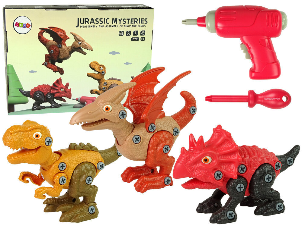Dinosauruse demonteerimiskomplekt poistele Lean Toys, 3 tk. hind ja info | Mänguasjad poistele | hansapost.ee