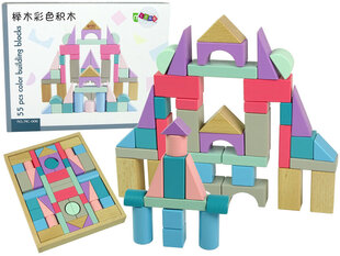 Набор деревянных кирпичей для девочек Lean Toys Замок, 55 шт. цена и информация | Игрушки для девочек | hansapost.ee