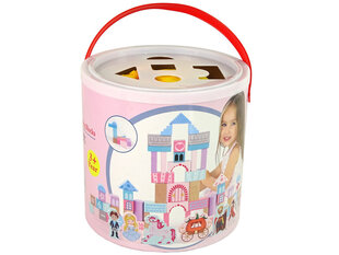 Набор деревянных кубиков для девочек Lean Toys, замок принцессы, 67 деталей цена и информация | Игрушки для девочек | hansapost.ee