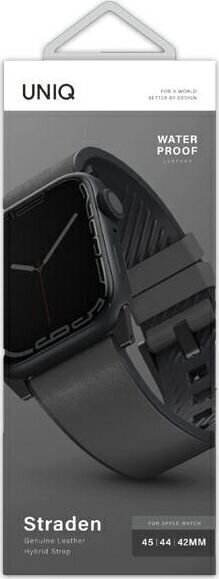 Uniq Straden, Apple Watch Series 4/5/6/7/SE 42/44/45 mm UNIQ589GRY цена и информация | Nutikellade aksessuaarid ja tarvikud | hansapost.ee