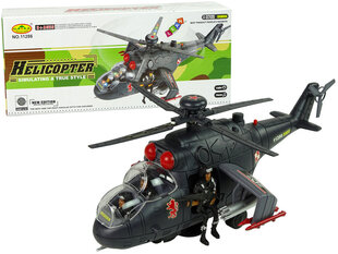 Helikopter koos valgus- ja heliefektidega, must цена и информация | Игрушки для мальчиков | hansapost.ee