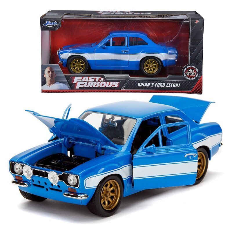 Auto Kiired ja vihased Briano Ford Escort 1974 a. 1:24 цена и информация | Mänguasjad poistele | hansapost.ee