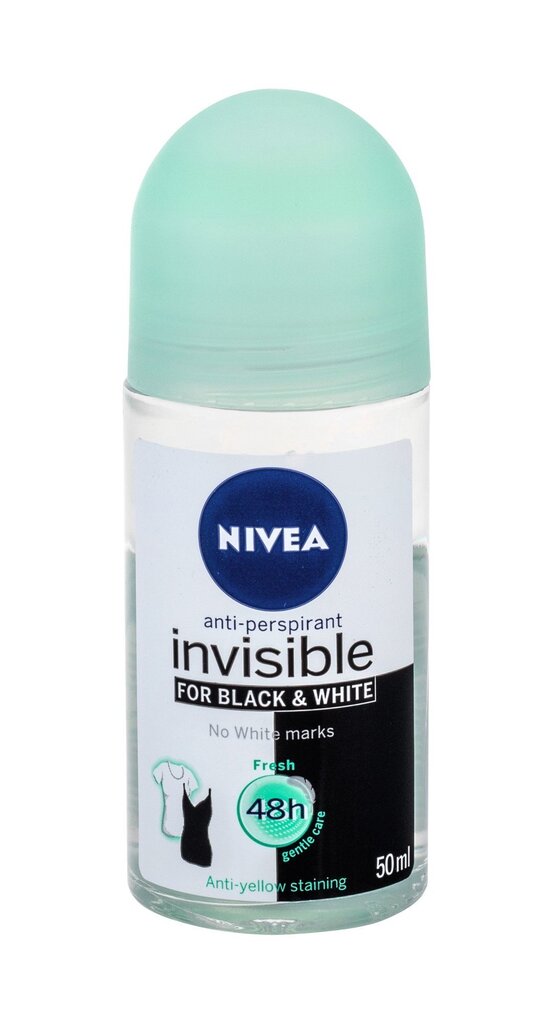 Rulldeodorant Nivea Invisible Fresh 48h For Black & White 50 ml цена и информация | Deodorandid | hansapost.ee