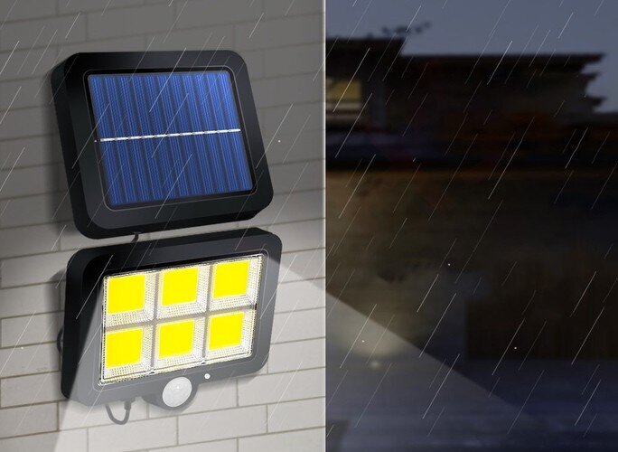 Seinavalgusti päikeseenergiaga 120 LED COB Izoxis hind ja info | Aiavalgustid ja õuevalgustid | hansapost.ee