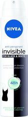 Pihustatav deodorant Nivea Invisible B&W, 150 ml цена и информация | Дезодоранты | hansapost.ee