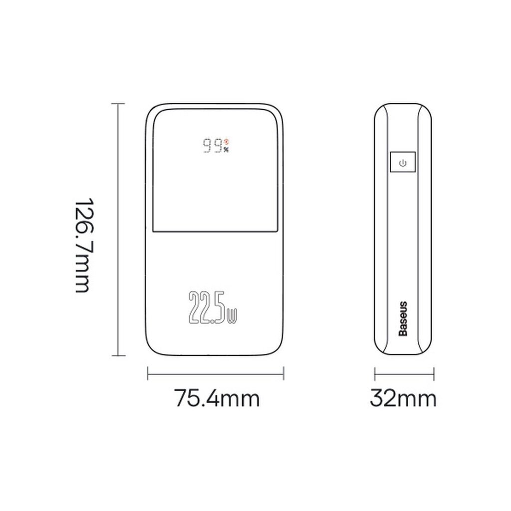 Baseus Pro 20000 mAh 22.5W USB Type A - USB Type C 3A 0.3m (PPBD040301) цена и информация | Akupangad | hansapost.ee