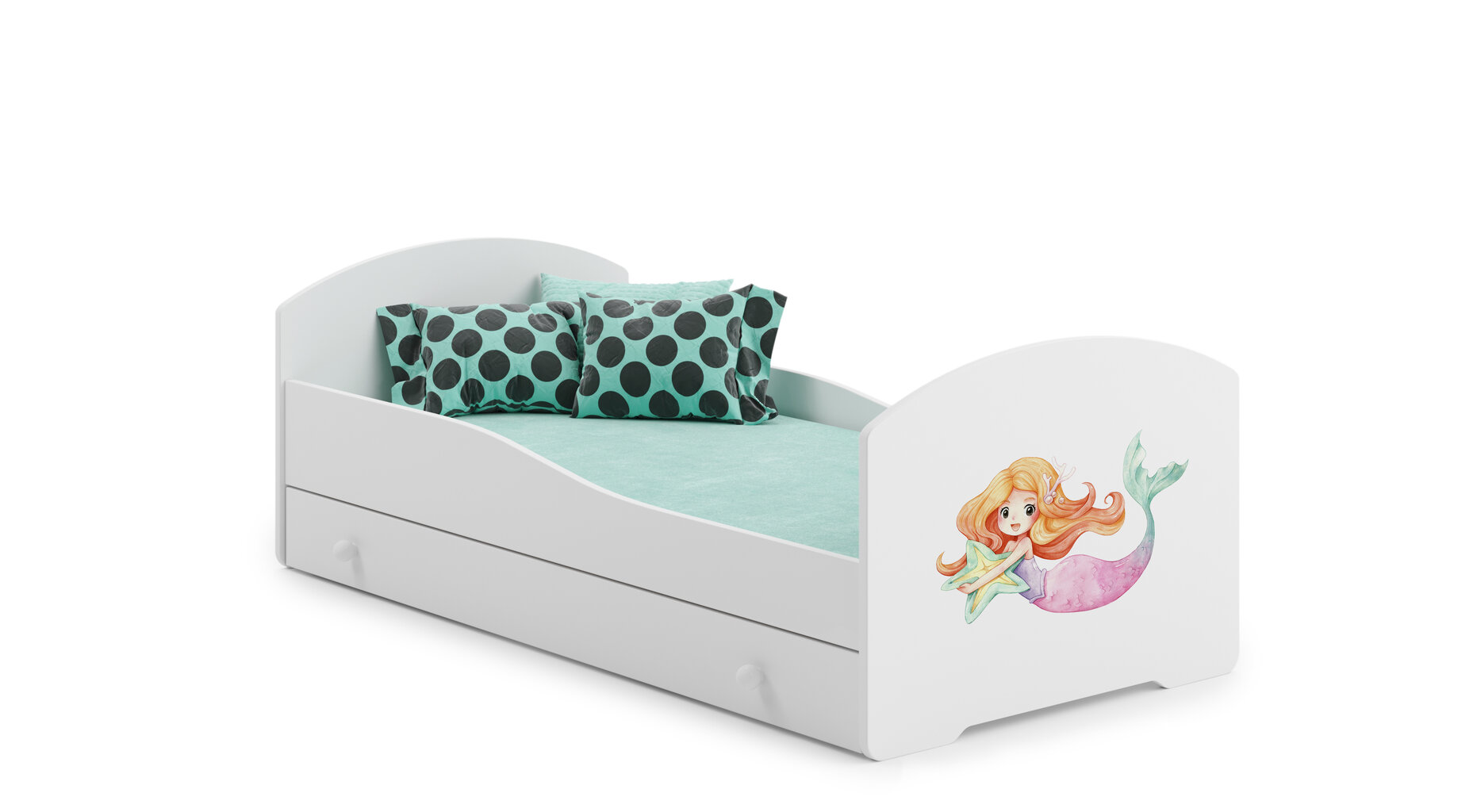 Voodi ADRK Furniture Pepe Mermaid with a Star, 140x70 cm, valge цена и информация | Lastevoodid | hansapost.ee