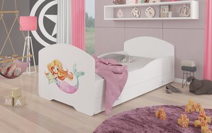 Voodi ADRK Furniture Pepe Mermaid with a Star, 140x70 cm, valge hind ja info | Lastevoodid | hansapost.ee