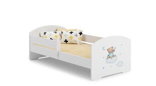 Voodi ADRK Furniture Pepe Barrier Teddy Bear and Cloud, 140x70 cm, valge hind ja info | Lastevoodid | hansapost.ee