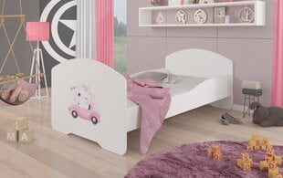 Voodi ADRK Furniture Pepe Cat in a Car, 140x70 cm, valge hind ja info | Lastevoodid | hansapost.ee