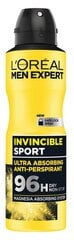 Аэрозоль-антиперспирант для мужчин L'oreal Men Expert Invincible Sport 150 мл цена и информация | Дезодоранты | hansapost.ee