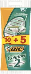 Ühekordsed raseerimisterad Bic Comfort, 10 +5 tk. hind ja info | Raseerimisvahendid | hansapost.ee