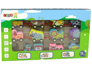 Поезд животных для детей Lean Toys, деревянный цена и информация | Игрушки для девочек | hansapost.ee