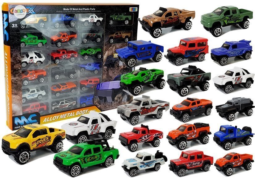 Poistele mõeldud maastikuautode komplekt Lean Toys, 20 tk hind ja info | Mänguasjad poistele | hansapost.ee