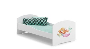 Voodi ADRK Furniture Pepe Mermaid with a Star, 140x70 cm, valge цена и информация | Детские кровати | hansapost.ee